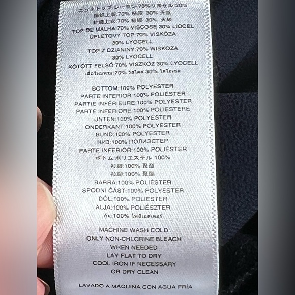 MICHAEL Michael Kors Deep Blue Layered Jersey Knit & Chiffon Top | Size Medium - Picture 7 of 7